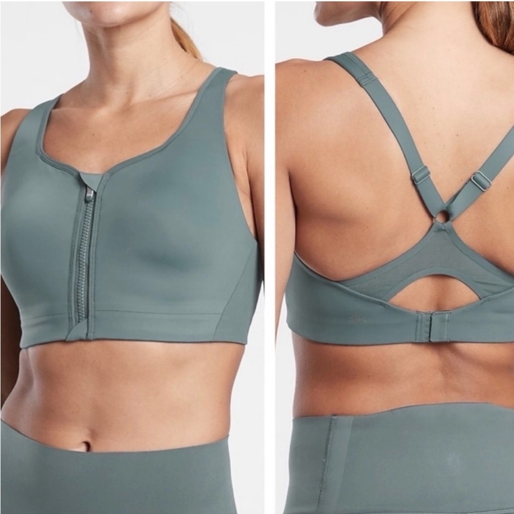 Athleta Advanced Front Zip Sports Bra | Size 32DD